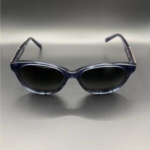 Shwood Madison Sunglasses Navy Blue Wood Inlay Polarized Handcrafted USA